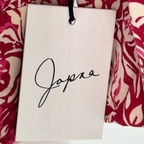 Japna India Red & Pink Floral Top 100% Cotton Size M Party Boho Barbie - Picture 12 of 13